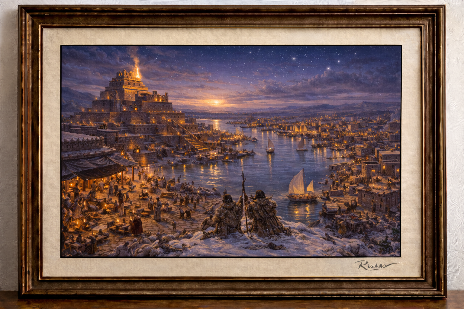 Twilight market by the river