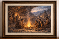 Tribe around a twilight fire