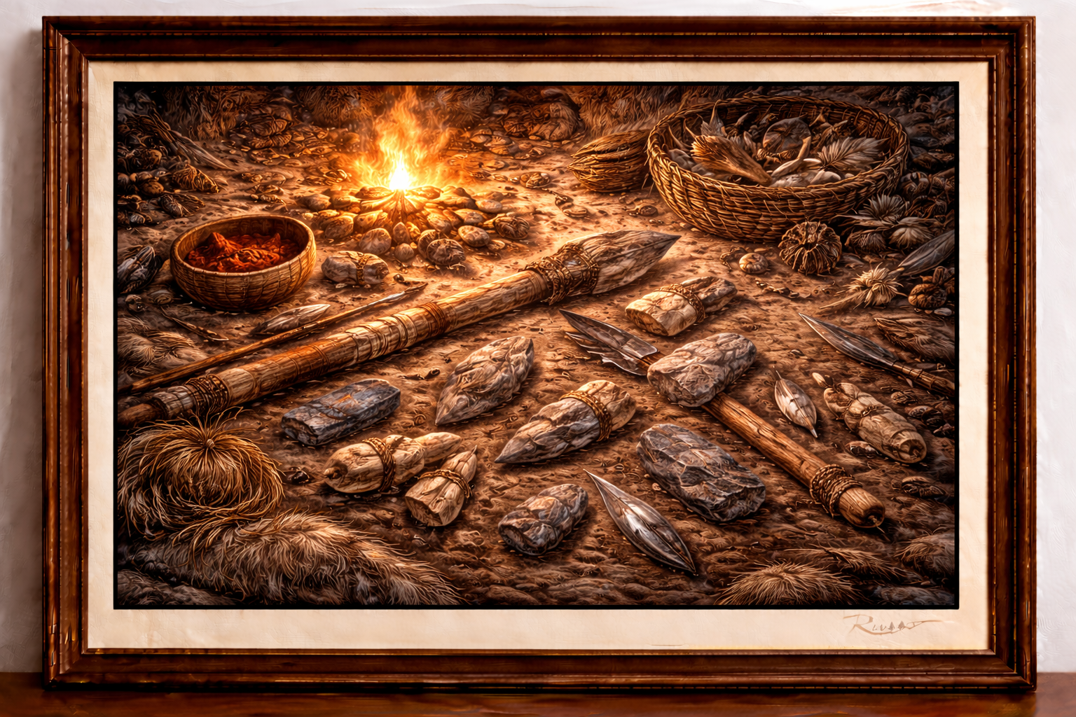 Primitive tools by the firelight