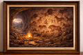 Cave art by firelight