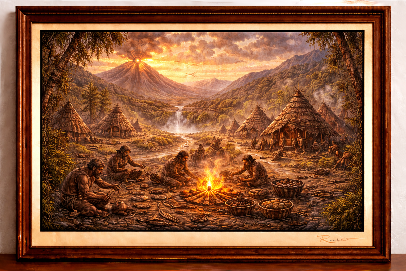 Village at sunset