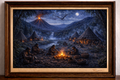 Village under moonlit skies