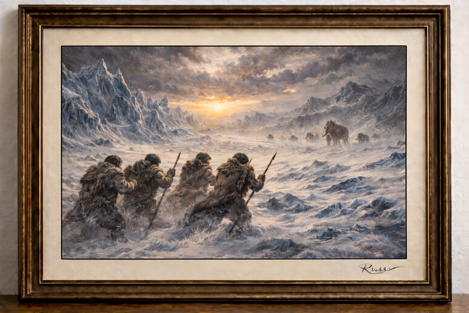 Sunrise over a frozen tundra